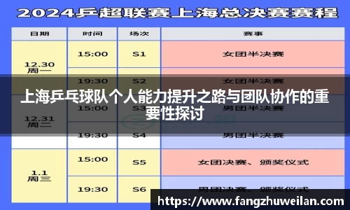 上海乒乓球队个人能力提升之路与团队协作的重要性探讨